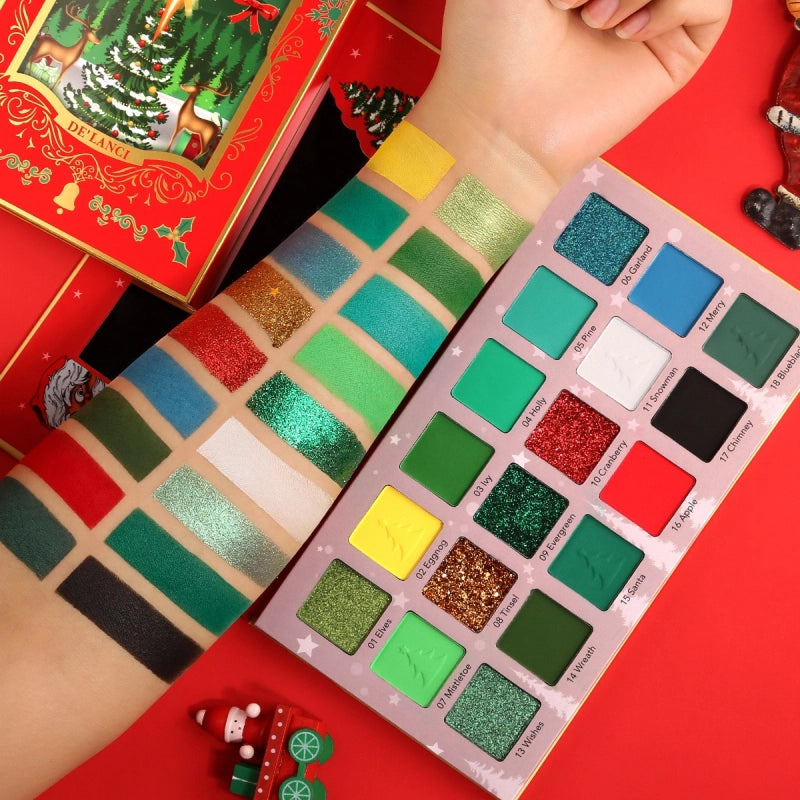 Merry Gift Green Makeup Palette 18 Colors Eyeshadow 27g