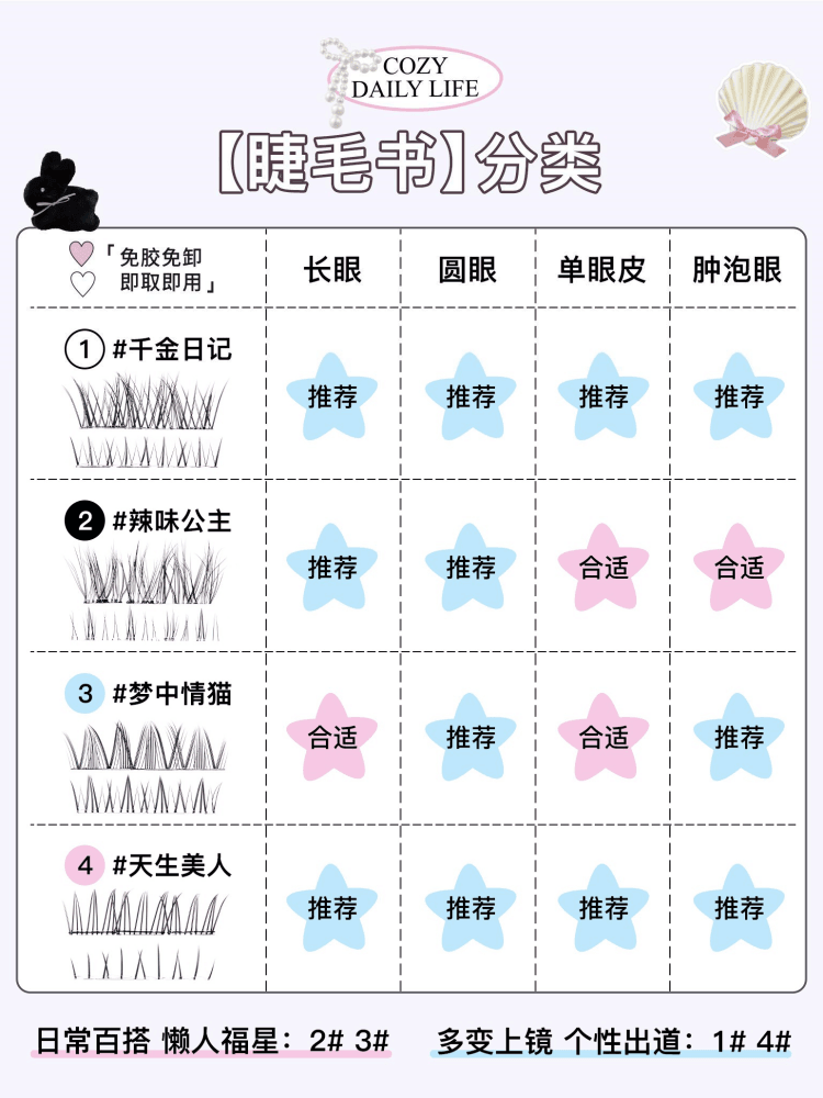 Cozy Daily Life Glue Free False Eyelashes