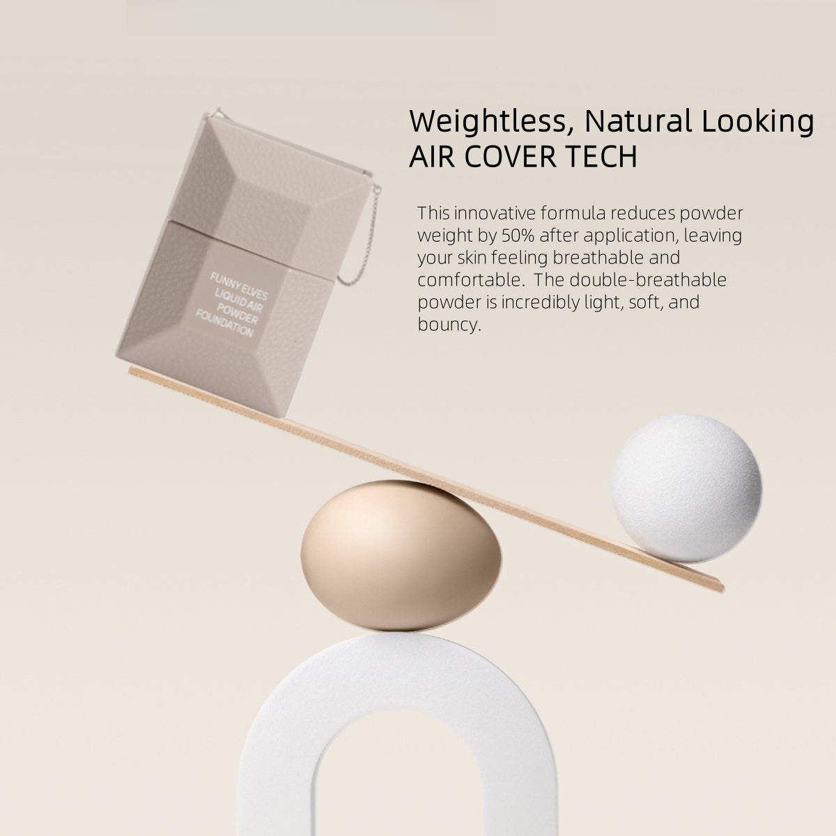 Funny Elves Air Liquid Powder Foundation (Sheer Finish) 25ml