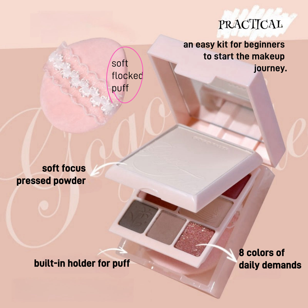 2-IN-1 Kit Pressed Powder Eyeshadow Palette 15.2g