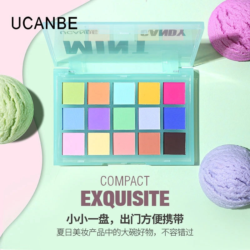 15 Colors Eyeshadow Palette Mint Candy 10.8g