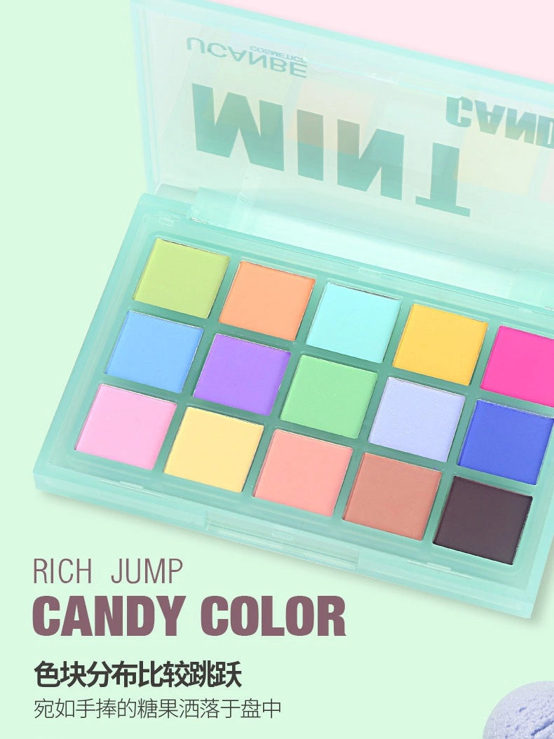 15 Colors Eyeshadow Palette Mint Candy 10.8g