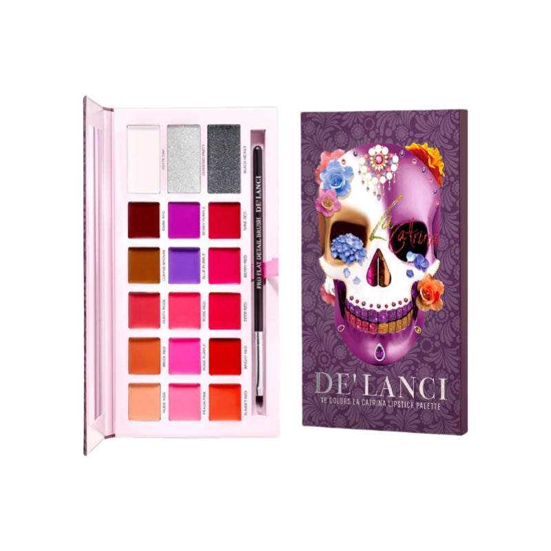 DE'LANCI 18 Colors La Catrina Lipstick Palette 16.8g