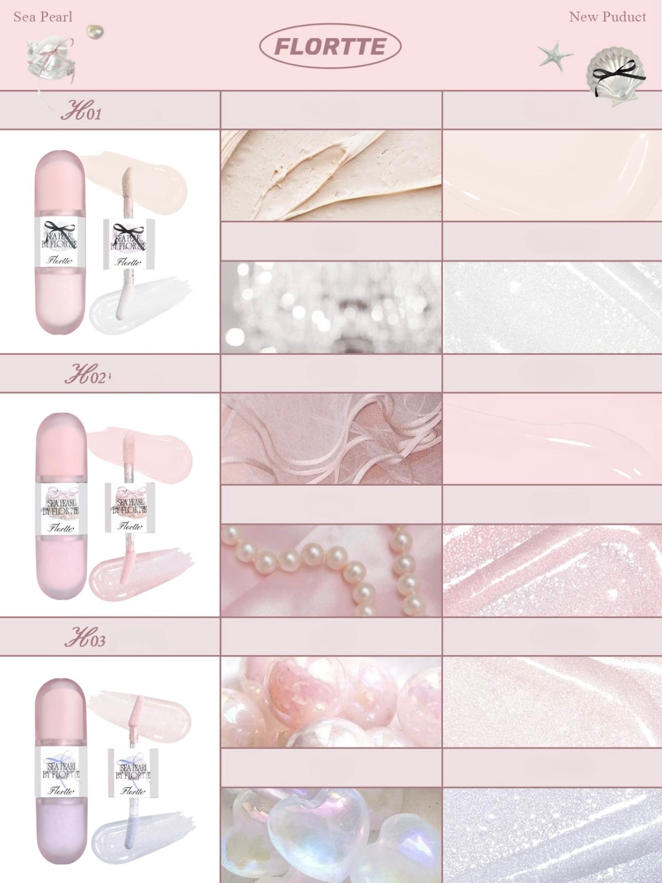 Flortte - Sea Pearl Double Ended Highlight Contour Liquid 4.3g 4.6g