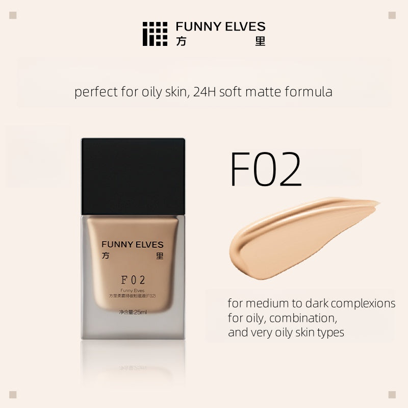 Funny Elves Long Lasting Foundation Dry or Oily Skin Formula 25ml