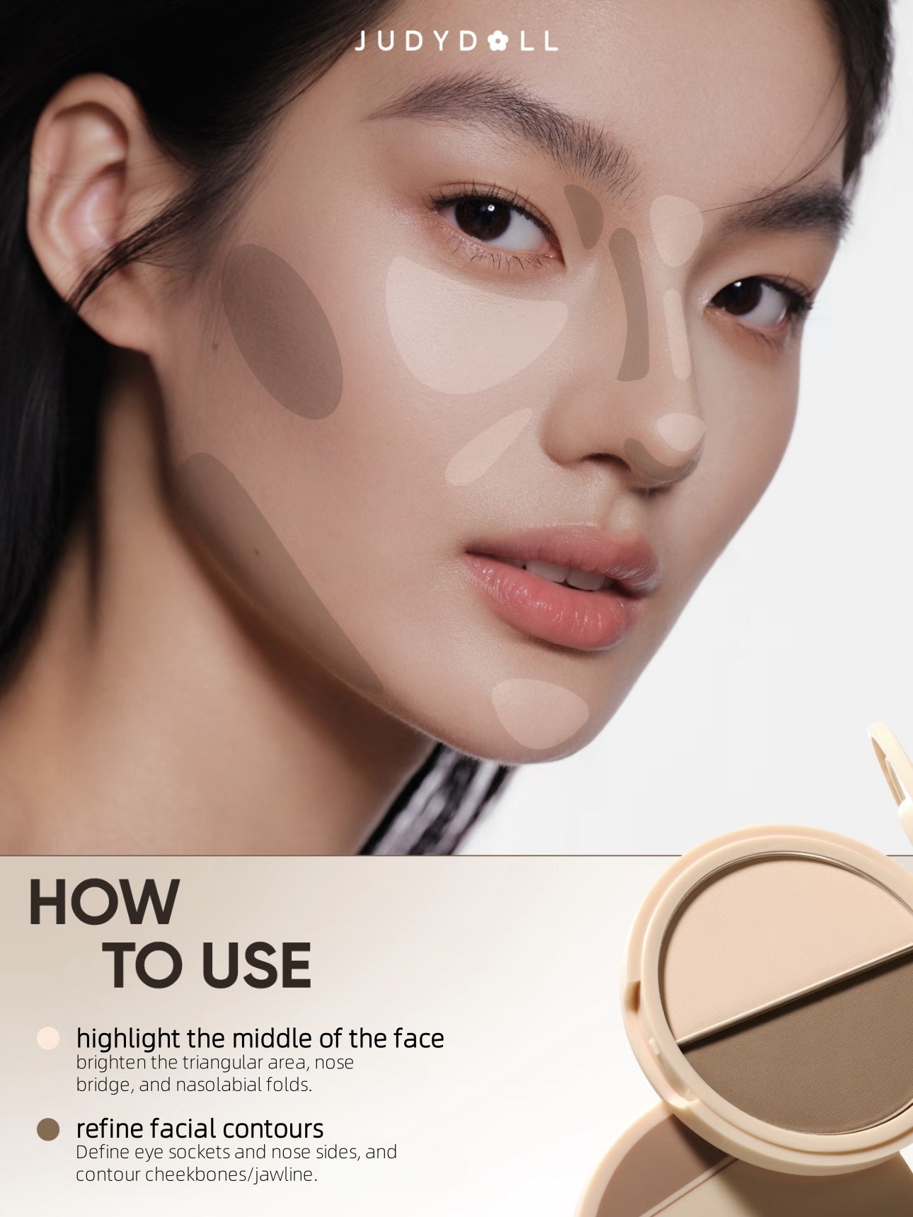 Judydoll Highlight and Contour (Two Tone) 9g