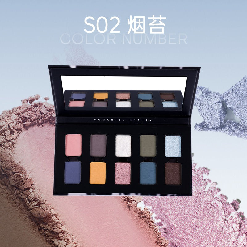 Romantic Beauty 10 Colors Eyeshadow Palette Smoky Makeup 8g
