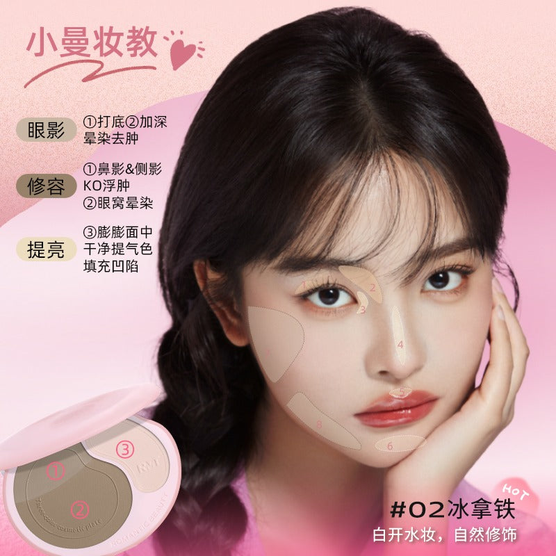 Romantic Beauty Three Color Cosmetic Palette 11g