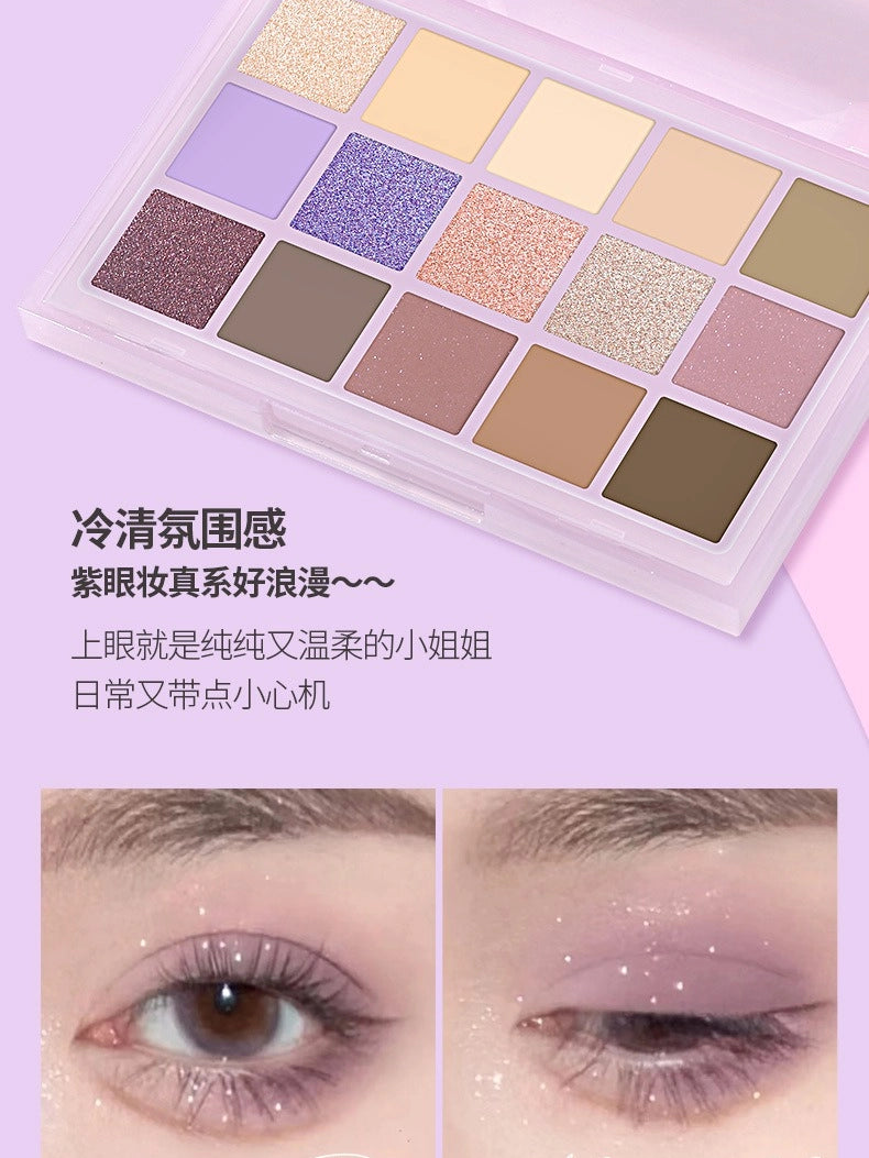 15 Colors Eyeshadow Palette Taro Milktea 10.8g