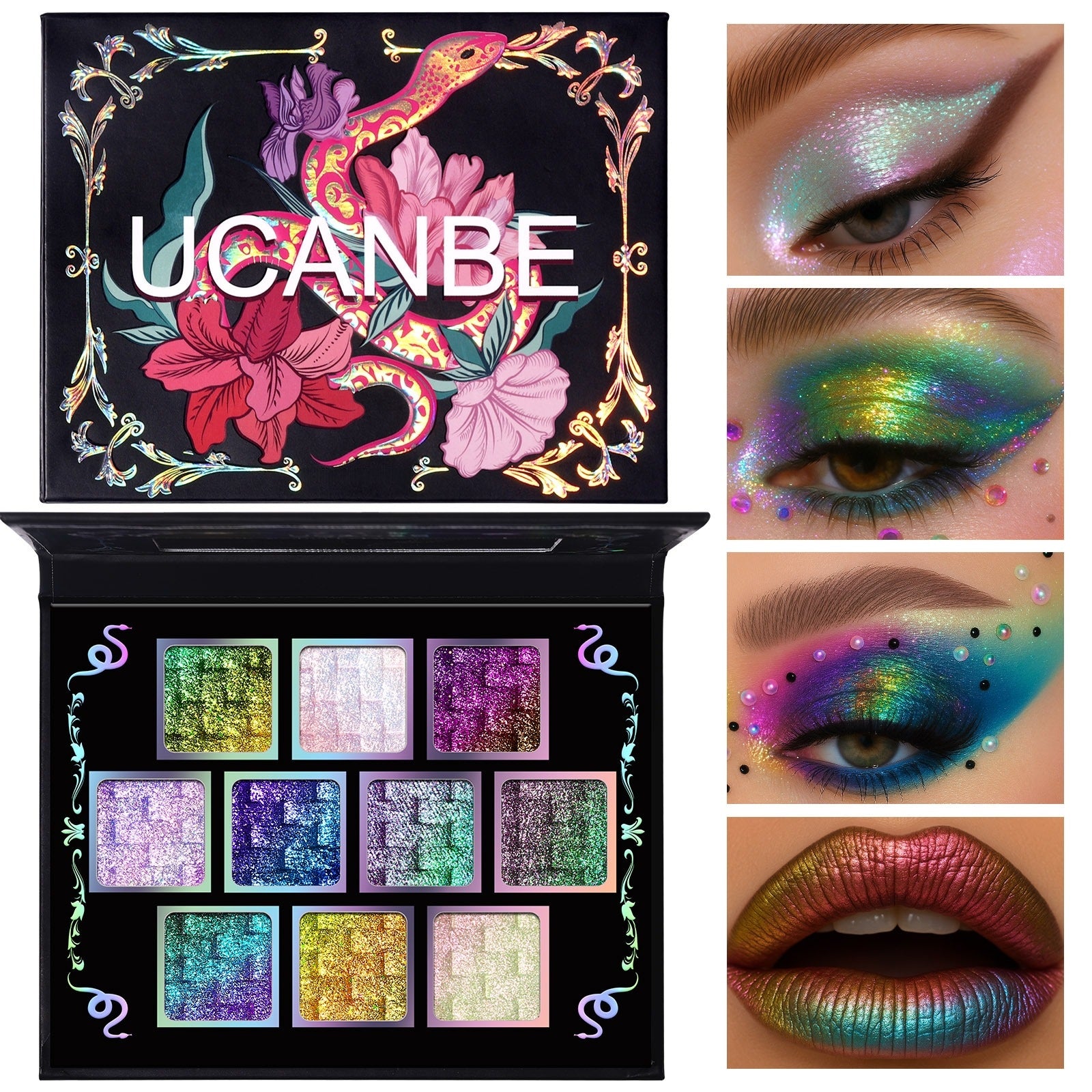 UCANBE 10 Colors Chameleon Eyeshadow Palette Solar Python 7g
