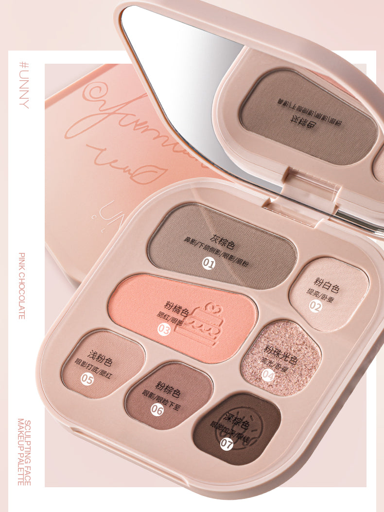UNNY CLUB Pink Chocolate Sculpting Face Makeup Palette 9.5g