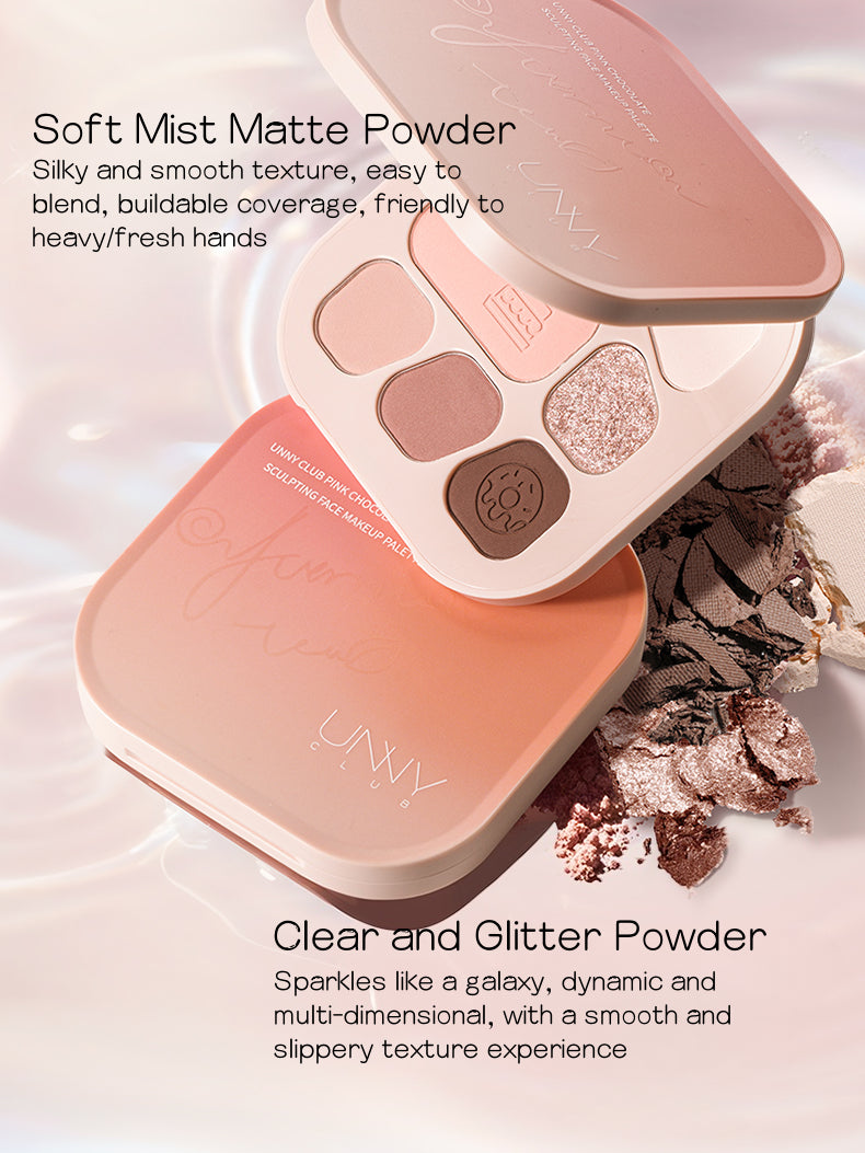 UNNY CLUB Pink Chocolate Sculpting Face Makeup Palette 9.5g