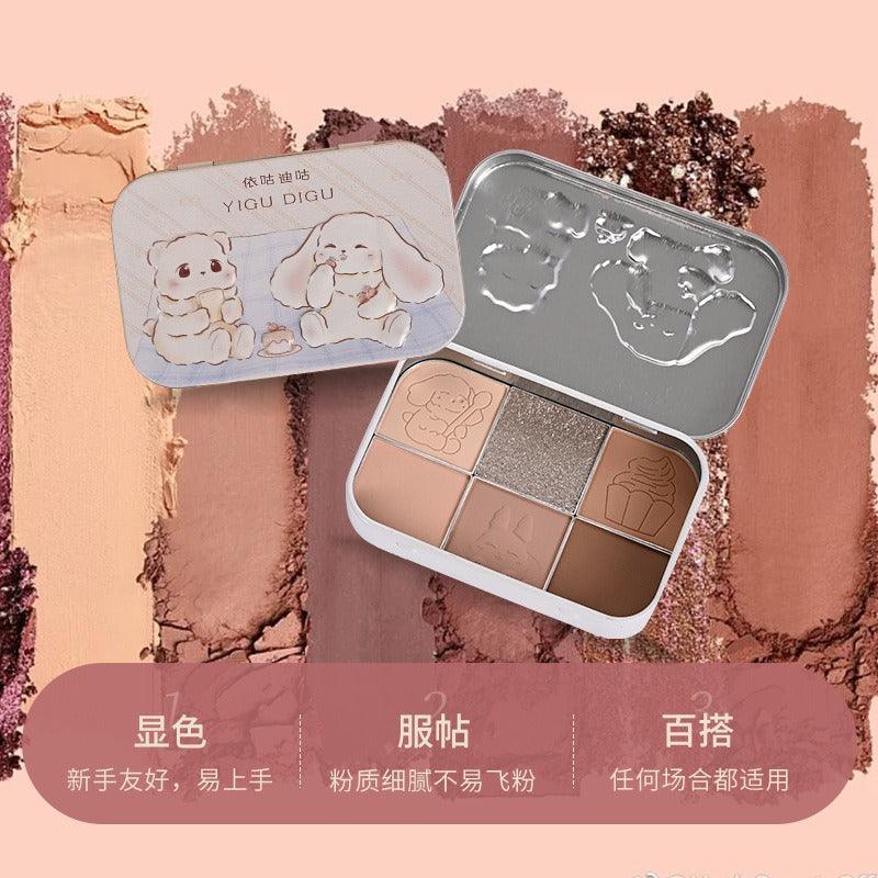 YIGUDIGU Candy Box Tea Party 6 Colors Eye Palette 18g