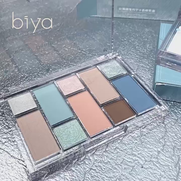 Load video: BIYA 10 Colors Eyeshadow Palette 15g