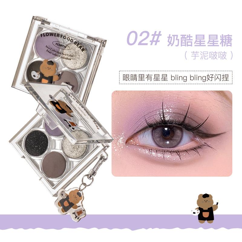Flortte Flower Food Bear Four-Color Eyeshadow FLT059 - Chic Decent